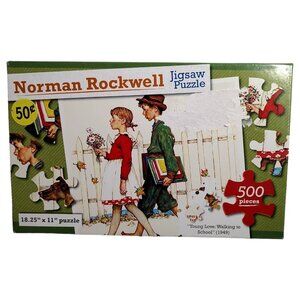 Norman Rockwell Jigsaw Puzzle 500 Pieces "Young Love: Walking To School"